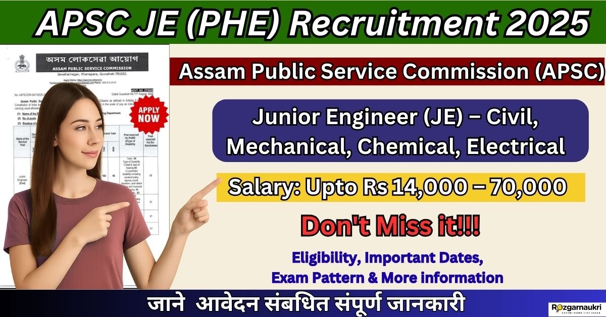 APSC JE (PHE) Recruitment 2025
