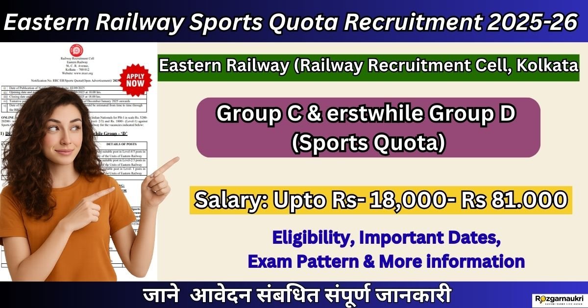 Eastern Railway Sports Quota Recruitment 2025