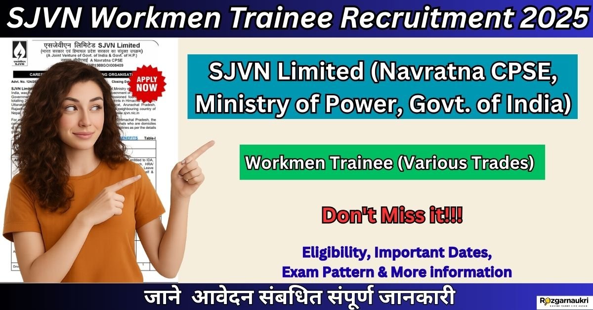 SJVN Workmen Trainee Recruitment 2025