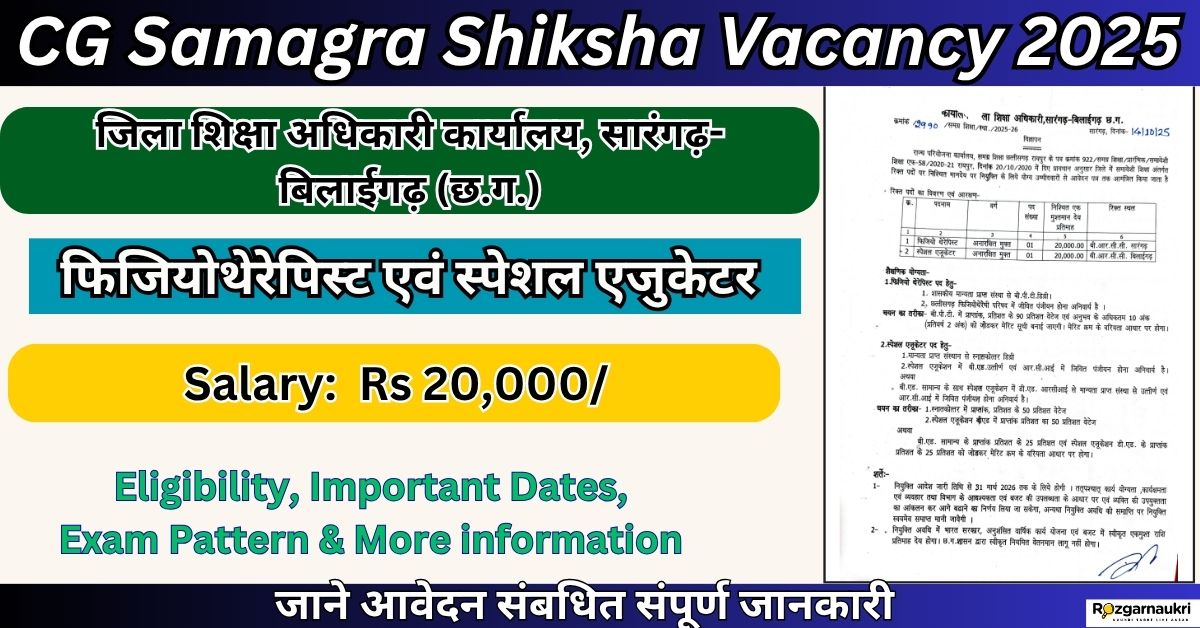 CG Samagra Shiksha Vacancy 2025