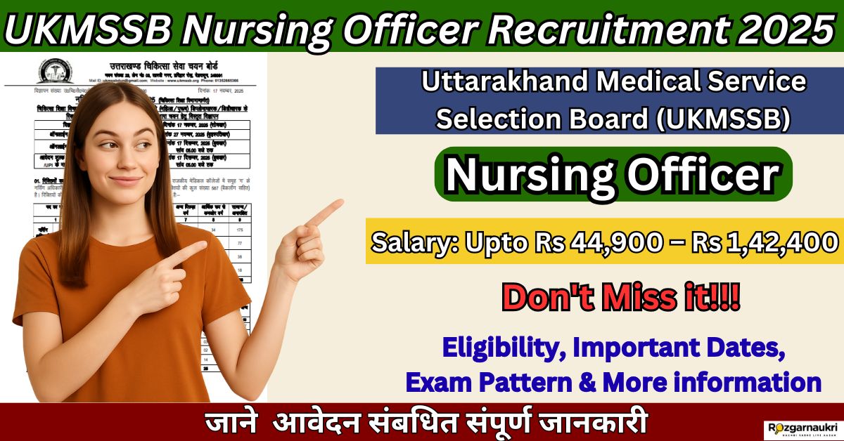 UKMSSB Nursing Officer Recruitment 2025