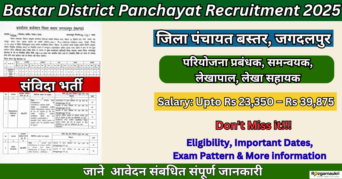 Bastar District Panchayat Recruitment 2025