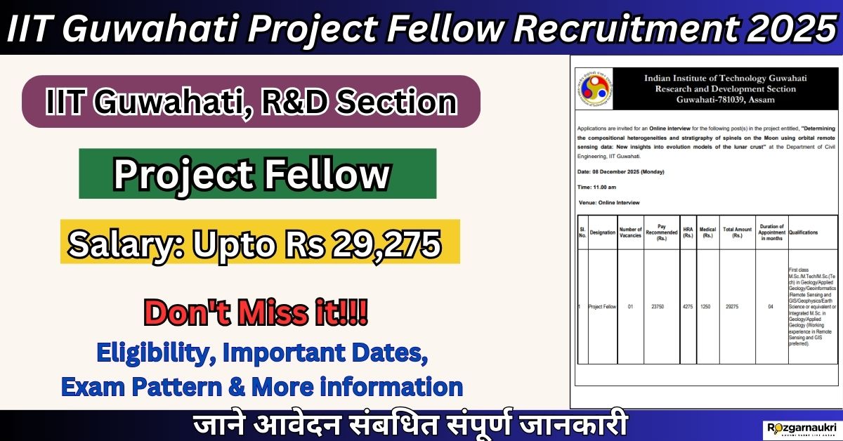 IIT Guwahati Project Fellow Recruitment 2025