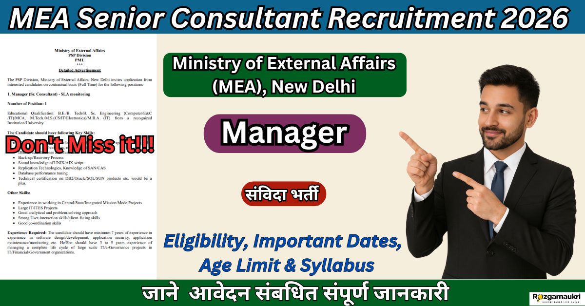 MEA Senior Consultant Recruitment 2026
