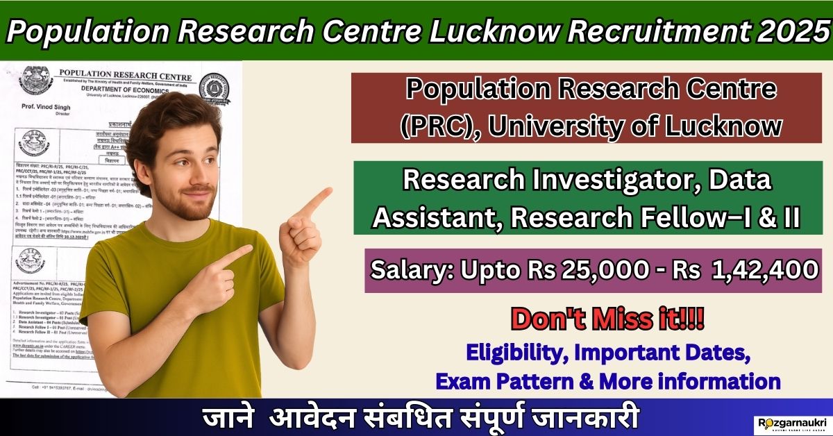 Population Research Centre Lucknow Recruitment 2025