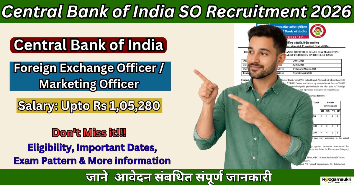 Central Bank of India SO Recruitment 2026