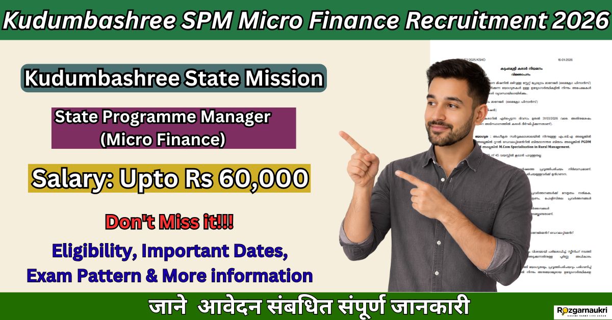 Kudumbashree SPM Micro Finance Recruitment 2026