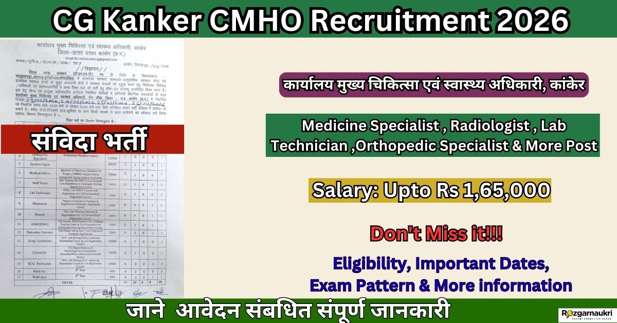 CG Kanker CMHO Recruitment 2026