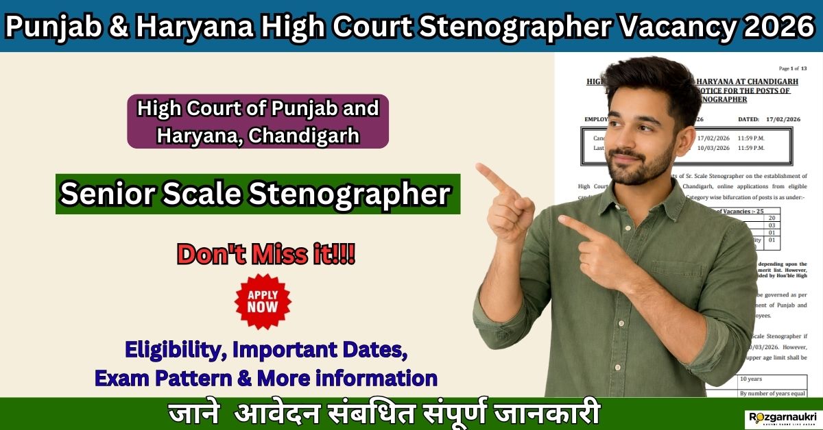 Punjab & Haryana High Court Stenographer Vacancy 2026