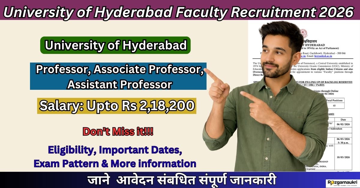 University of Hyderabad Faculty Recruitment 2026
