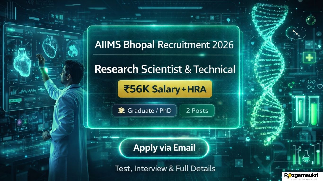 AIIMS Bhopal Project Research Scientist & More vacancy