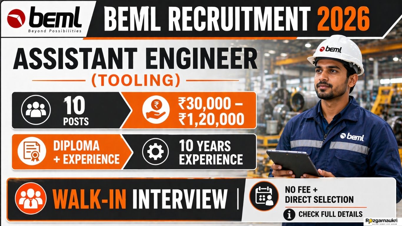 BEML Assistant Engineer Recruitment 2026