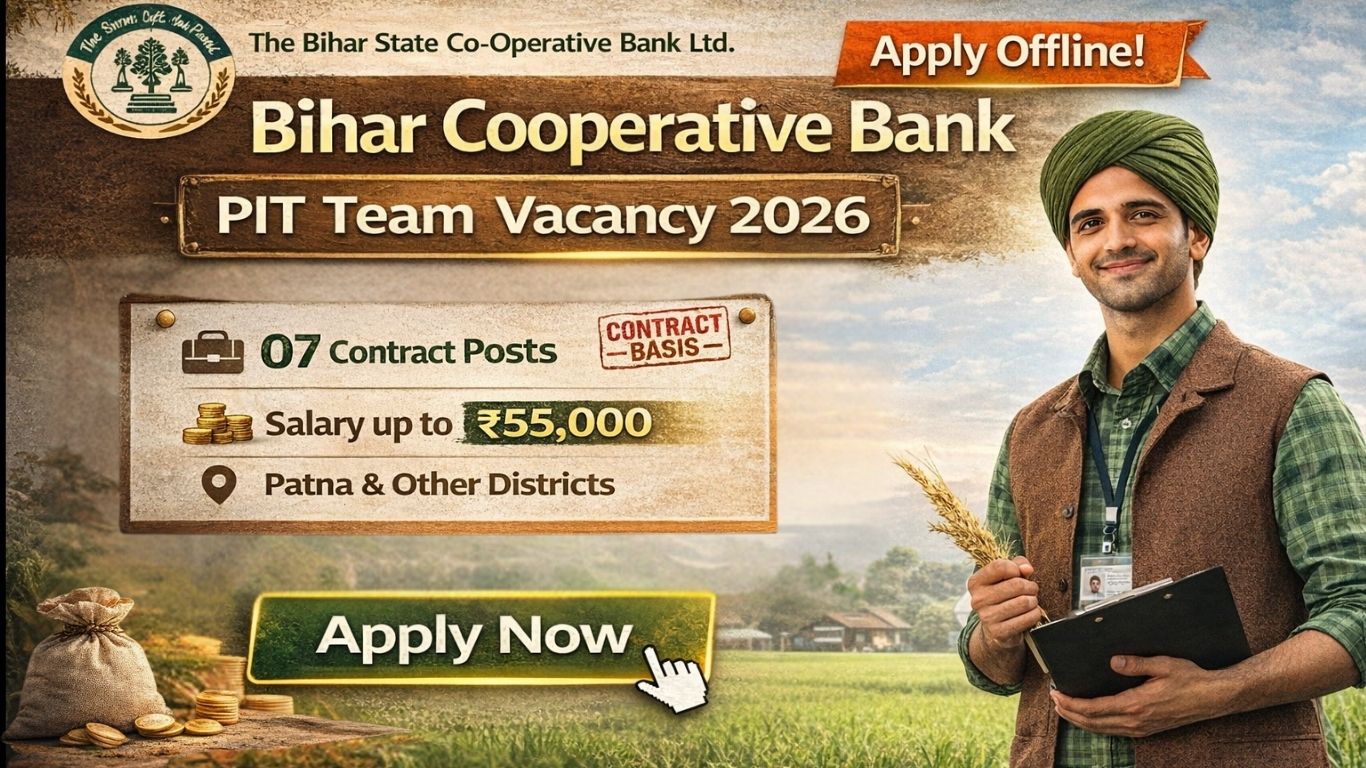 Bihar Cooperative Bank PIT Team Vacancy 2026