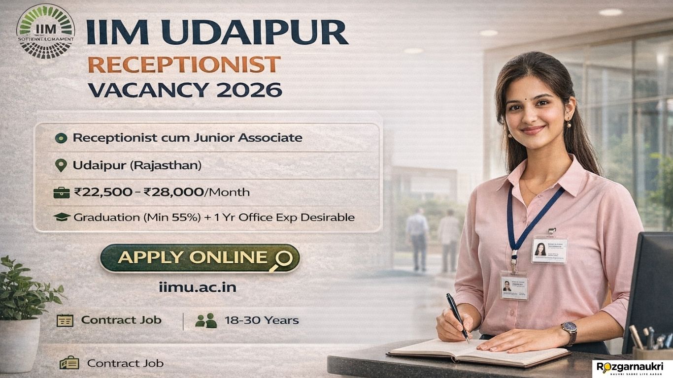 IIM Udaipur Receptionist Vacancy 2026