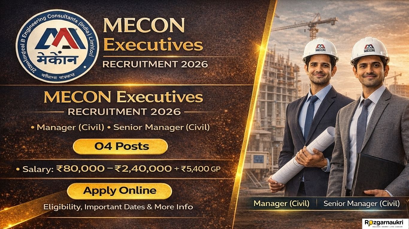 MECON Executives Recruitment 2026