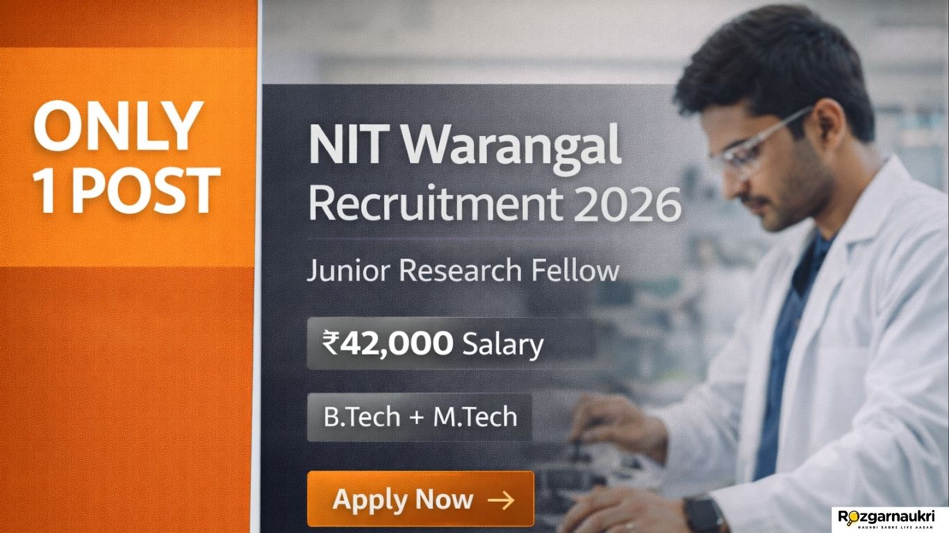 NIT Warangal Junior Research Fellow Vacancy 2026