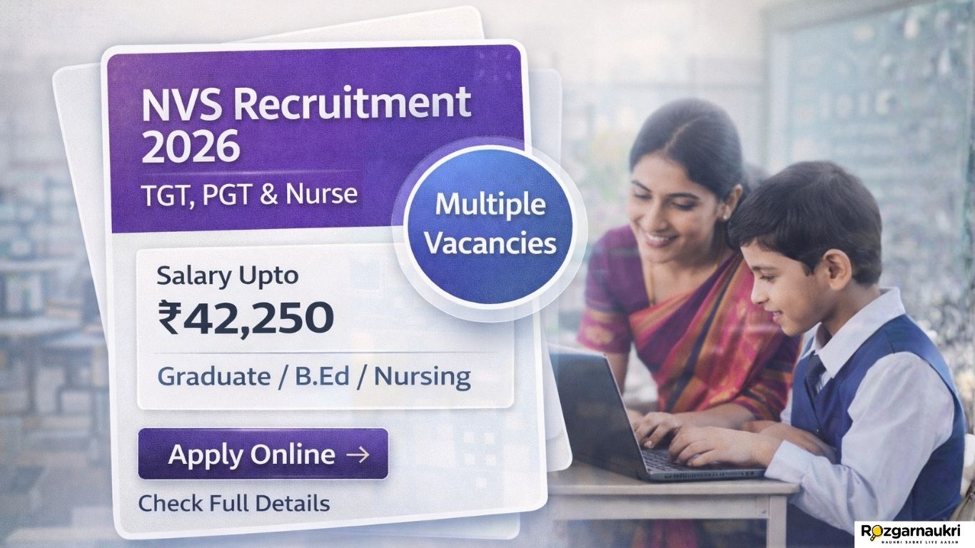 NVS Bhopal TGT PGT & Staff Nurse Vacancy 2026