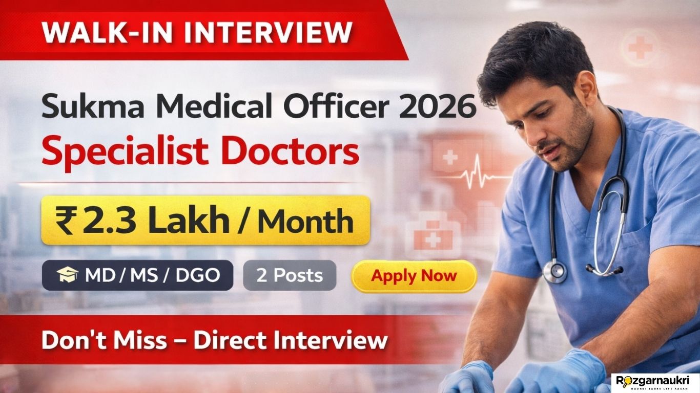 Sukma Medical Officer Vacancy 2026